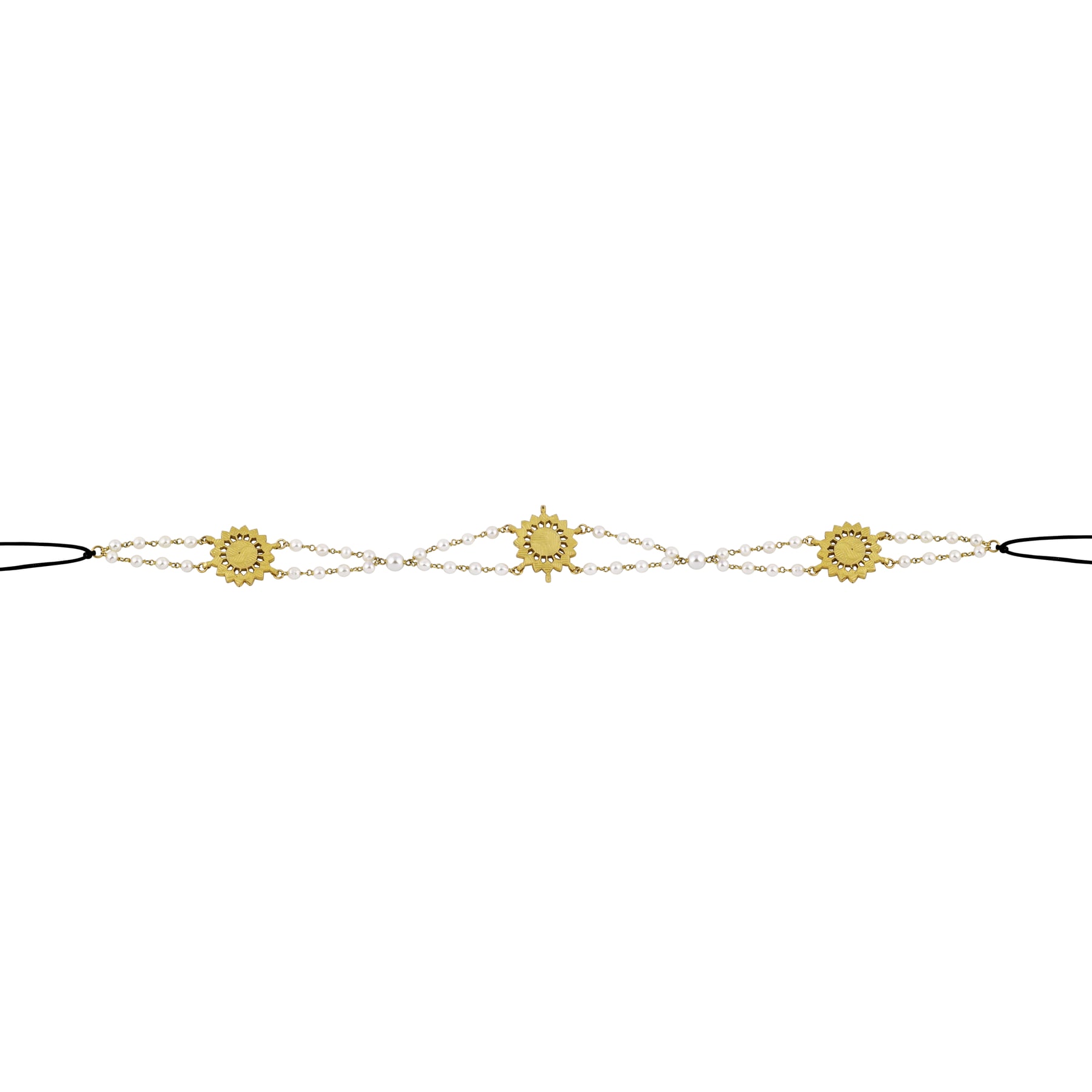 Floral Polki Diamond Sheeshpatti with Pearls & Adjustable Dori
